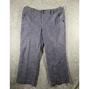 I N Studio Slender Secret Blue Chambray Texture Straight Leg Pants Womens 16W